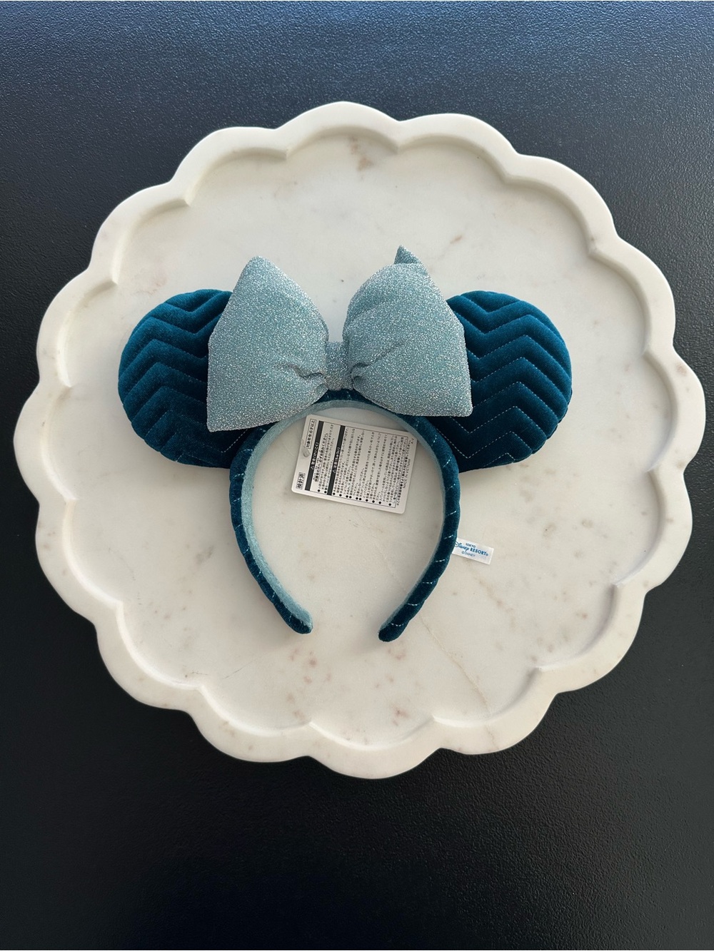 Tokyo Disney Resort Teal Headband with Metalic Bow Headband